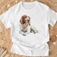 イングリッシュセッター 犬 モチーフ ペット アートワーク イングリッシュセッター Tシャツ 高齢者への贈り物