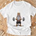 ウェイトリフティング 筋トレ バーベル やる気がないなら家に帰れ トラ 虎 Tシャツ 高齢者への贈り物