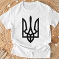 ウクライナトライデントシンボル ウクライナトライズブ 長袖tシャツ Tシャツ 高齢者への贈り物
