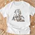 エジプト スフィンクス 神秘 ラムセス バックプリント Tシャツ 高齢者への贈り物