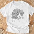 エッチ変態シャツ オタクガール ワイフアヘ顔 快感 Tシャツ 高齢者への贈り物