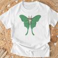 オオミズアオ ルナモス 薄い 緑色 黄緑色 蛾 Luna Moth レトロ 虫 昆虫 イラスト かっこいい おしゃれ Tシャツ 高齢者への贈り物