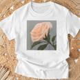 オリジナル現代アート「ピーチローズ」 Tシャツ 高齢者への贈り物
