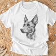 オーストラリアンケルピー 犬 モチーフ ペット アートワーク オーストラリアンケルピー Tシャツ 高齢者への贈り物