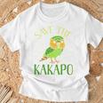 カカポ絶滅危惧保全啓発鳥を救え 長袖tシャツ Tシャツ 高齢者への贈り物