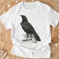 カラス ビンテージ イラスト カラス Tシャツ 高齢者への贈り物