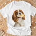 キャバリア・キング・チャールズ・スパニエル・チーズ・ドッグキャバリアー 長袖tシャツ Tシャツ 高齢者への贈り物