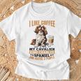 キャバリア・キング・チャールズ・スパニエル犬種 I Like Coffee My Tシャツ 高齢者への贈り物