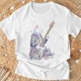 ギターを弾く猫 ネコ おもしろ かわいい ロック おしゃれ Tシャツ 高齢者への贈り物