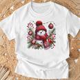 クリスマスの雪だるま Tシャツ 高齢者への贈り物