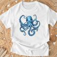 クール ブルー タコ 海 海 好き 触手 タコ好き Tシャツ 高齢者への贈り物