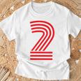 クールなレトロなレタリングジャージ、背番号2 Two Dos Tシャツ 高齢者への贈り物