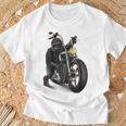 ゴリラ バイク バイカー Tシャツ 高齢者への贈り物