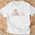 ゴールデンチンチラ ペルシャ猫 ハートビート Ekg I Love My Cats Tシャツ 高齢者への贈り物