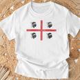 サルデーニャ国旗 イタリア 4 ムーア人 Tシャツ 高齢者への贈り物