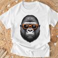 サングラスをかけたクールなゴリラグラフィックアート 長袖tシャツ Tシャツ 高齢者への贈り物
