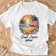 サンピエール島旅行、フランス観光夏休み Tシャツ 高齢者への贈り物