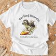 サーフィン 犬 ビアデッドコリー かわいい 面白い Tシャツ 高齢者への贈り物