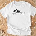 ショベル ハートビート 重機 オペレーター ハートビート Tシャツ 高齢者への贈り物