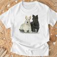 スコティッシュテリア犬の所有者ペット所有者アートデザイン Tシャツ 高齢者への贈り物