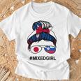 スロベニア 日本国旗 スロベニア 日本の散らかったお団子 長袖tシャツ Tシャツ 高齢者への贈り物