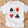ダイヤモンド スペード ハーツ クラブ トランプスーツ ポーカー Tシャツ 高齢者への贈り物