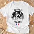 ティニュ フランス アルプス スキー場 アルペンスキー フランス国旗 Tシャツ 高齢者への贈り物
