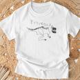 ティラノサウルス 黒線画 Tシャツ 高齢者への贈り物