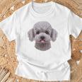 ホワイト トイプードル 犬 いぬ 顔 Tシャツ 高齢者への贈り物