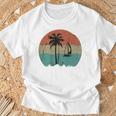 トロピカル ビーチ ヤシの木 ヴィンテージ レトロ 70年代 80年代 航海 Tシャツ 高齢者への贈り物