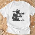 ドラマー ドラムキット クマの演奏 ドラムキット ミュージシャン Tシャツ 高齢者への贈り物