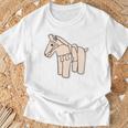 ハニワの馬 埴輪【ゆるフレンズ】歴史土器 シンプル かわいい イラスト 長袖tシャツ Tシャツ 高齢者への贈り物