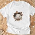 ハムスター アニマルプリント グラフィック ポートレート 顔 ハムスター Tシャツ 高齢者への贈り物
