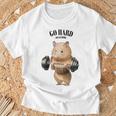 ハムスター ウェイトリフティング フィットネスジム Tシャツ 高齢者への贈り物