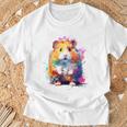 ハムスター 動物 カラフル モチーフ 抽象 アート 絵画 ハムスター Tシャツ 高齢者への贈り物