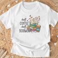 ハーフコーヒー ハーフブックワーム 読書本 コーヒーカップ Tシャツ 高齢者への贈り物