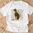 バステット 古代エジプトの猫 神 ヒエログリフ グラフィックアート愛好家 Tシャツ 高齢者への贈り物