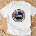 バックプリントのみ レトロ ヴィンテージ ガソリンスタンド 標準モーターオイル Tシャツ 高齢者への贈り物