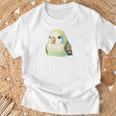 バッグの中のかわいいセキセイインコ、面白いセキセイインコ 長袖tシャツ Tシャツ 高齢者への贈り物