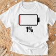 バッテリー1 1残り バッテリー切れtシャツバッテリー低 Tシャツ 高齢者への贈り物