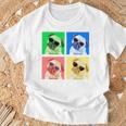 パグ 面白いtシャツ 犬 かわいい メンズ 子供 おもしろ 服 雑貨 グッズ ネタ わんこ イヌ 黒パグ 長袖tシャツ Tシャツ 高齢者への贈り物