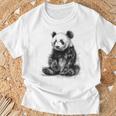 パンダ アニマルプリント グラフィック デッサン アート 絵画 パンダ Tシャツ 高齢者への贈り物