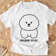 ビションフリーゼ 犬 怒る かわいい おもしろ イラスト シンプル 簡単 Bichon Frise 長袖tシャツ Tシャツ 高齢者への贈り物