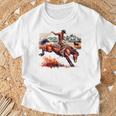 ビンテージ カウボーイ ロデオ ブロンコ ウエスタン 乗馬 カントリー メンズ Tシャツ 高齢者への贈り物