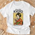 ビンテージ芸者アート京都アジア かっこいい日本ポスター Tシャツ 高齢者への贈り物