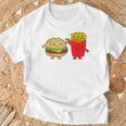 フライドポテト ハンバーガー チーズバーガー 友達 ファストフード フライドポテト Tシャツ 高齢者への贈り物