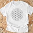 フラワー オブ ライフ 幾何学 模様 図形 シンボル スピリチュアル フラワーオブライフ Tシャツ 高齢者への贈り物