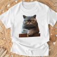 ブリティッシュショートヘア猫猫ママ猫ママかわいい猫 長袖tシャツ Tシャツ 高齢者への贈り物