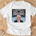 ホワイトハウスのクリスマス・トランプ・ファニー・ホリデーを夢見ている 長袖tシャツ Tシャツ 高齢者への贈り物