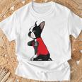 ボストンテリア I Love Mom タトゥーシャツ 面白いボストンテリア Tシャツ 高齢者への贈り物